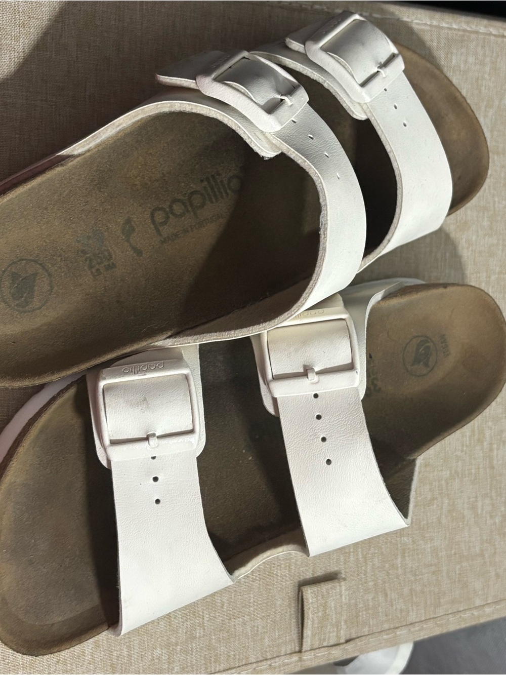 Birkenstock Papillio White Double-Strap Buckle Sandals